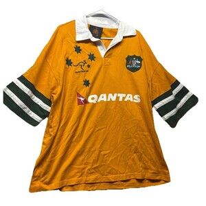 Lucy Australia Wallabies Rugby Jersey Polo Shirt Size XXL 100% Cotton Qantas